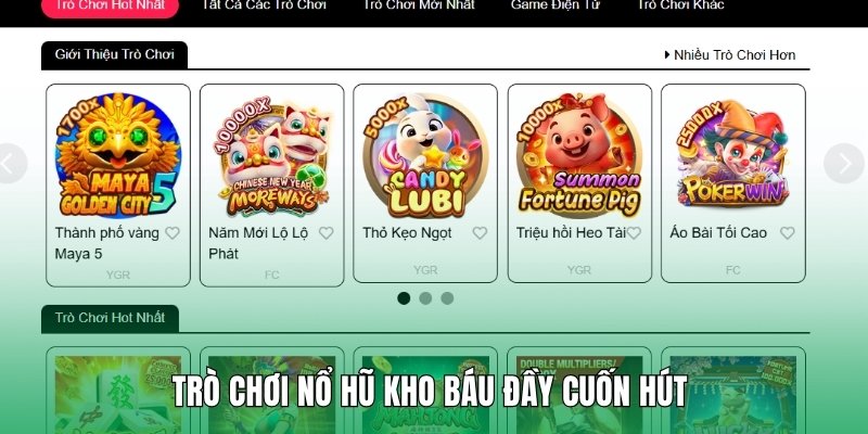 Trò chơi nổ hũ kho báu đầy cuốn hút 